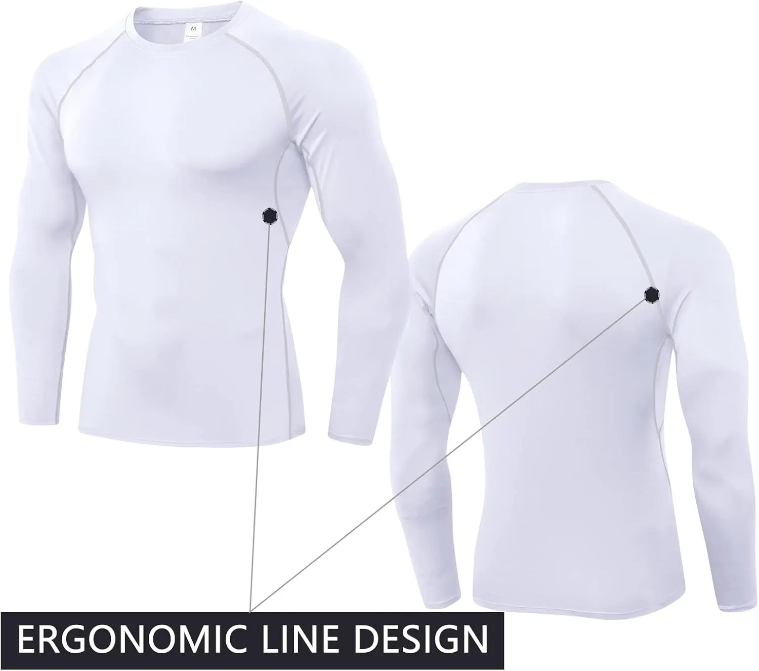1/3 Pack Mens Compression Shirts Athletic Long Sleeve Sports Running Tops Workout Baselayer Undershirts