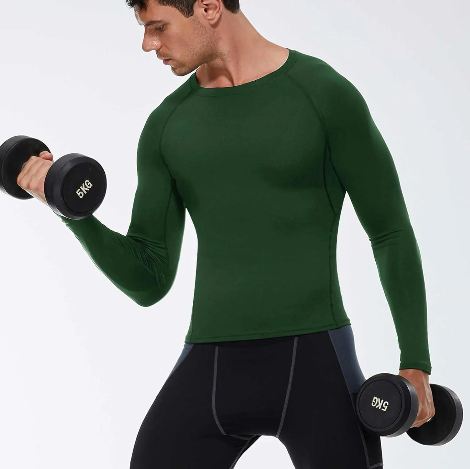 1/3 Pack Mens Compression Shirts Athletic Long Sleeve Sports Running Tops Workout Baselayer Undershirts