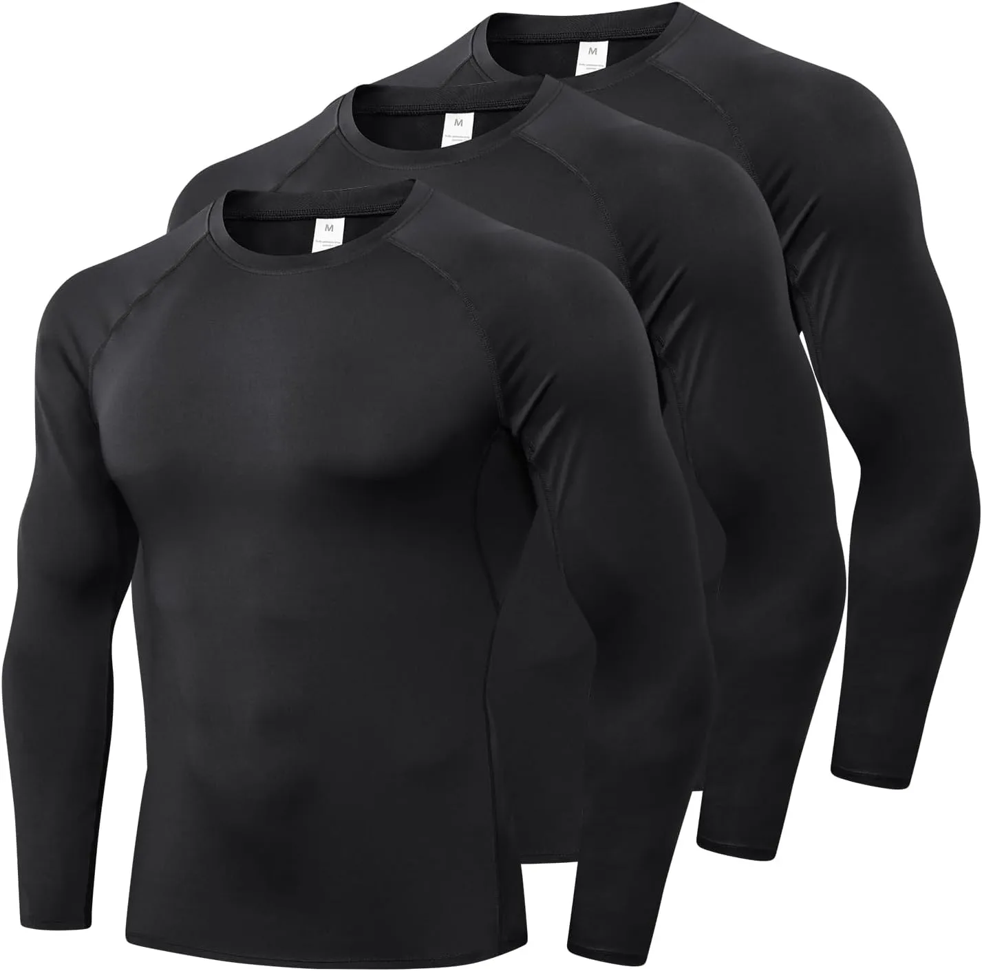 1/3 Pack Mens Compression Shirts Athletic Long Sleeve Sports Running Tops Workout Baselayer Undershirts