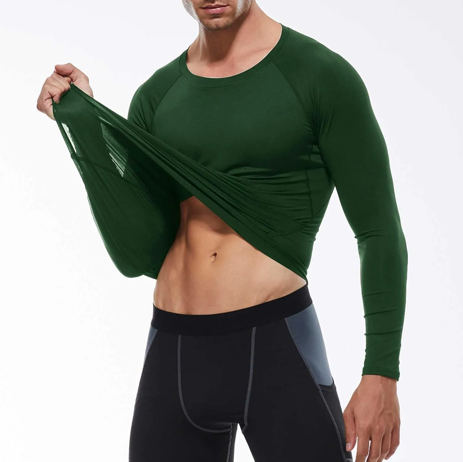 1/3 Pack Mens Compression Shirts Athletic Long Sleeve Sports Running Tops Workout Baselayer Undershirts
