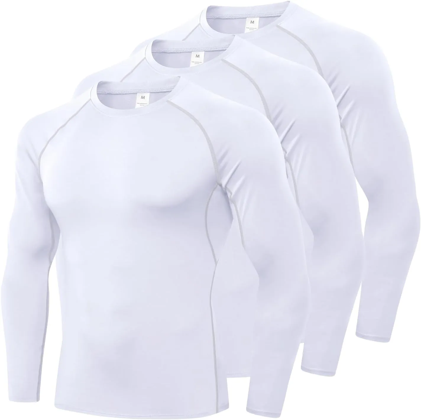 1/3 Pack Mens Compression Shirts Athletic Long Sleeve Sports Running Tops Workout Baselayer Undershirts