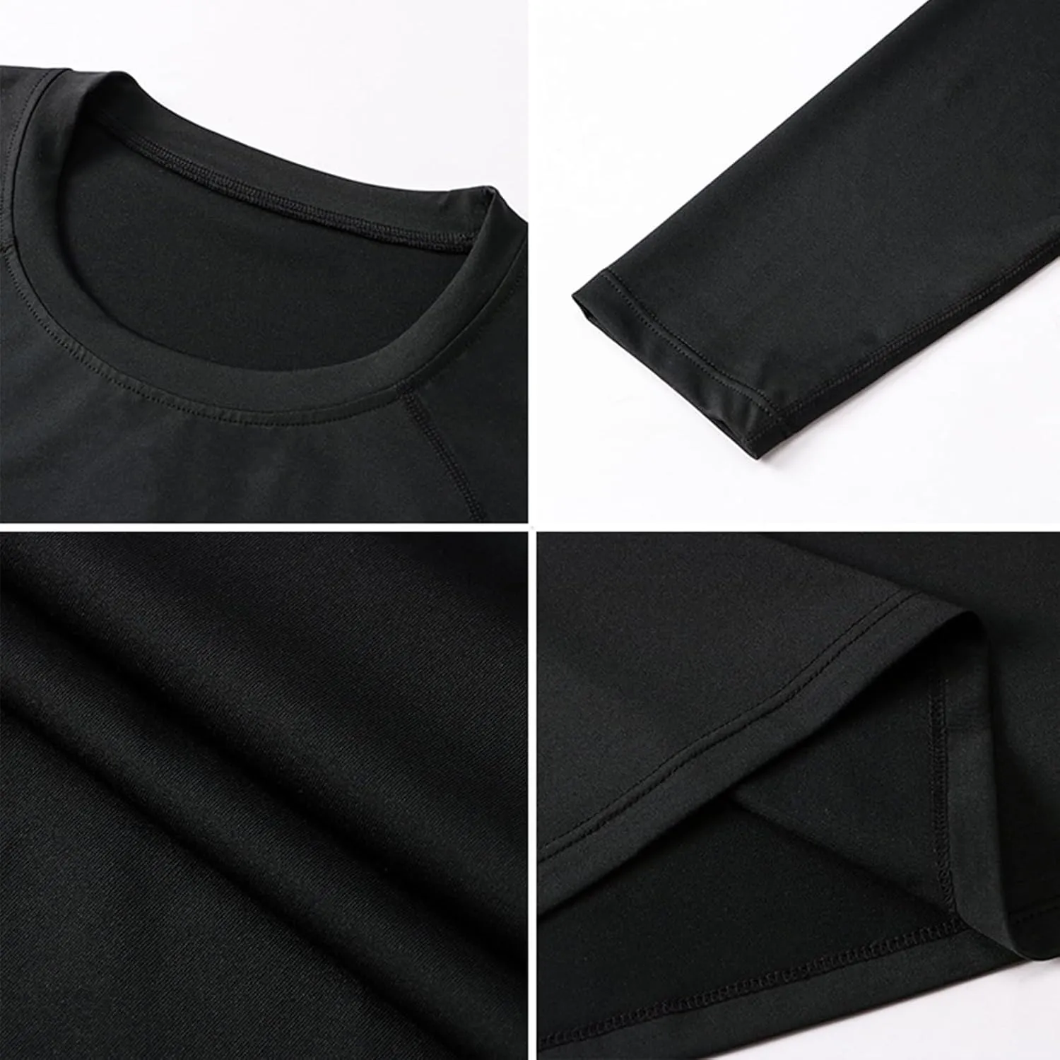1/3 Pack Men's Compression Shirts Long Sleeve Athletic Workout Base Layer Quick Dry Fit Basketball Football Tops Undershirts