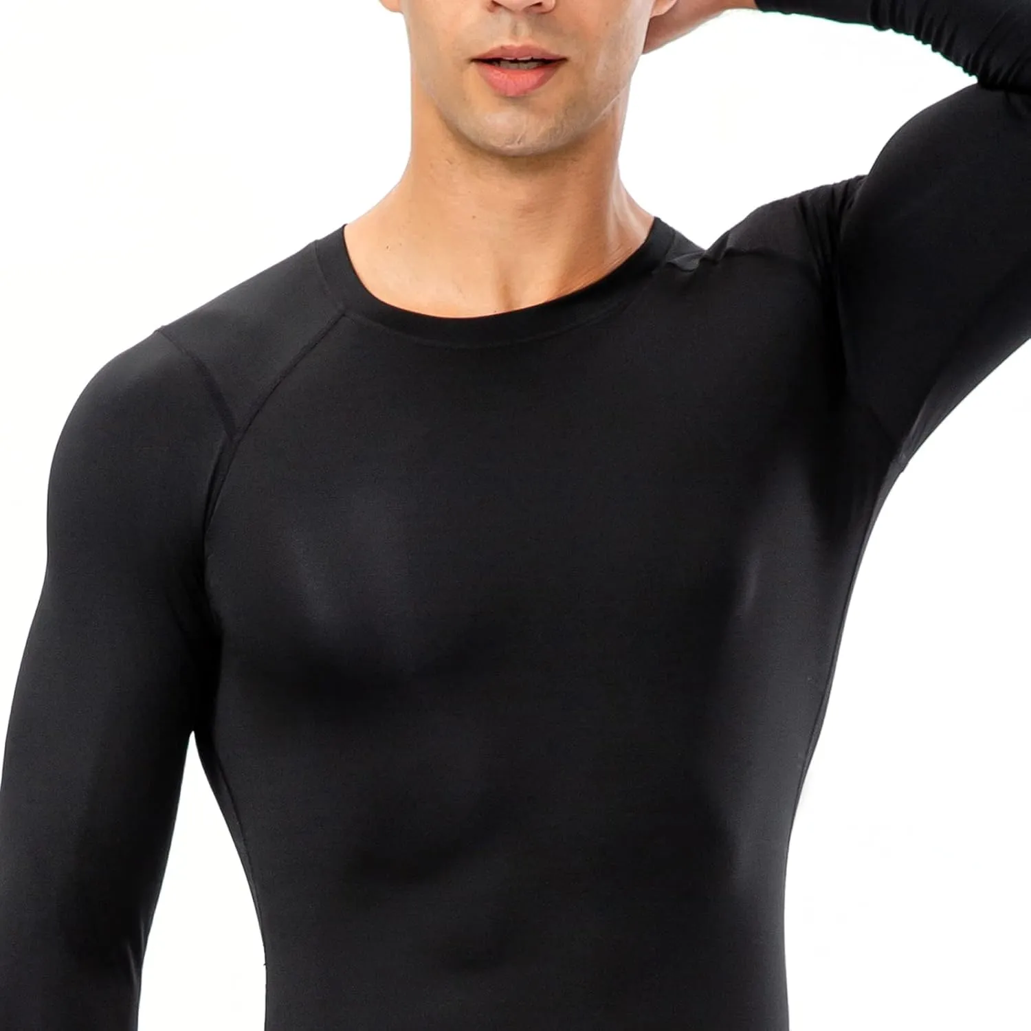 1/3 Pack Men's Compression Shirts Long Sleeve Athletic Workout Base Layer Quick Dry Fit Basketball Football Tops Undershirts
