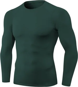1/3 Pack Men's Compression Shirts Long Sleeve Athletic Workout Base Layer Quick Dry Fit Basketball Football Tops Undershirts