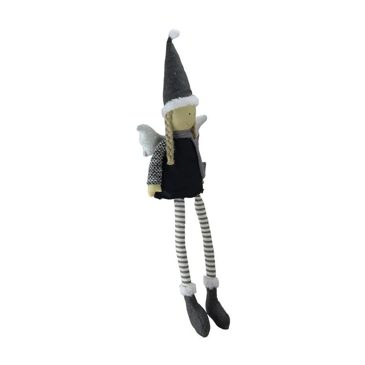26.5" Blue and White Angel with Dangling Legs Christmas Figurine