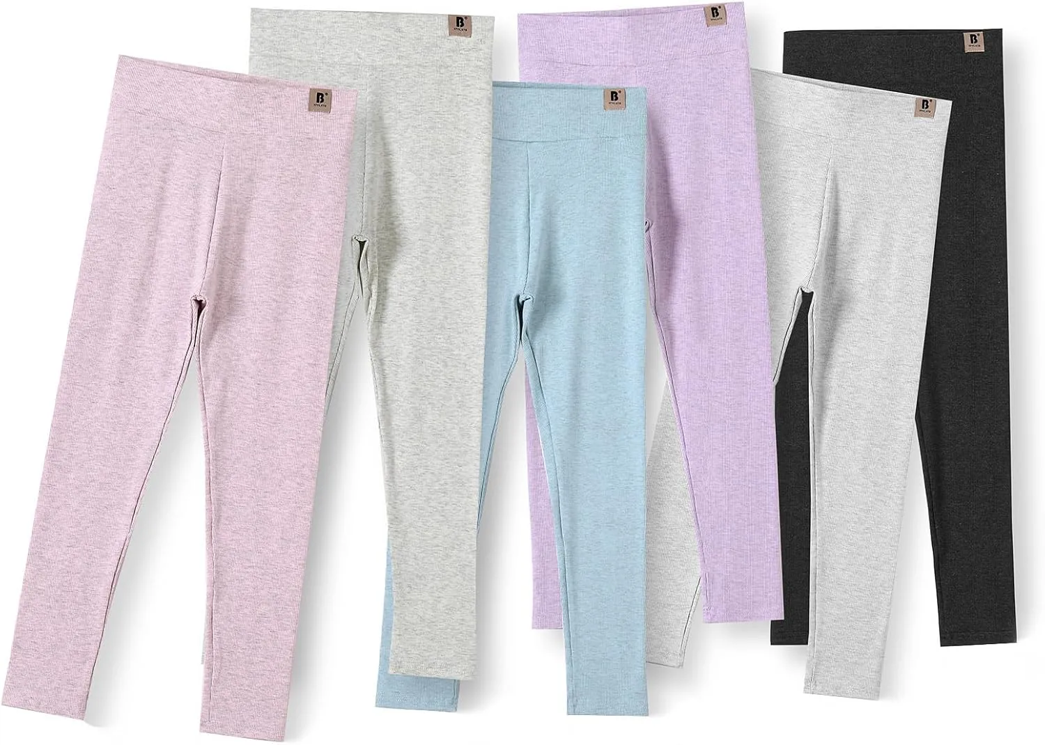 6 Pack Girls Leggings Girls High Waisted Stretchy Yoga Pants Soft Comfortable Leggings for Girls
