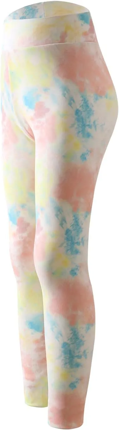 6 Pack Girls Printed Leggings Girls High Waisted Yoga Pants Girls Full Length Leggings Kids Stretchy Pants