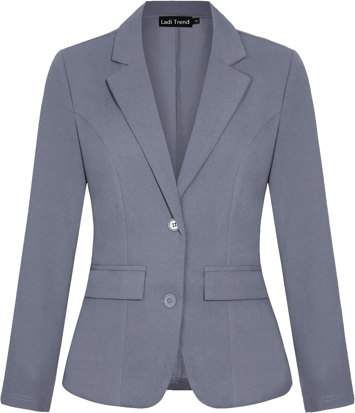 Blazers for Women Long Sleeve Notch Lapel Button Front Blazer Casual Work Office Suit Jackets with Pockets