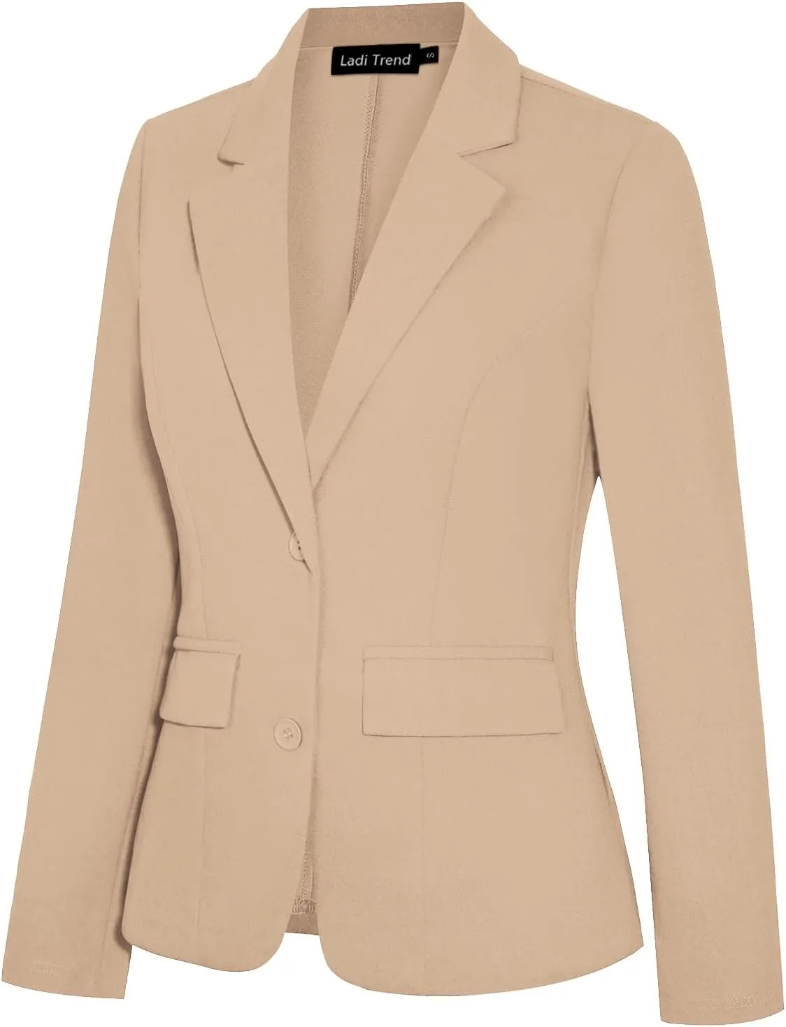Blazers for Women Long Sleeve Notch Lapel Button Front Blazer Casual Work Office Suit Jackets with Pockets