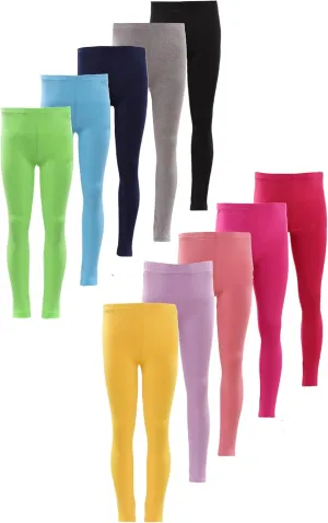 Bow Dream 10 Pack Girls Leggings for Girls Leggings Toddler Stretchy Tights Pants for Kids Pull on Multipack