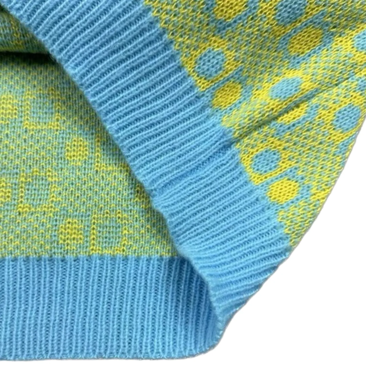 Boxy fit retro graphic jacquard sweater vest