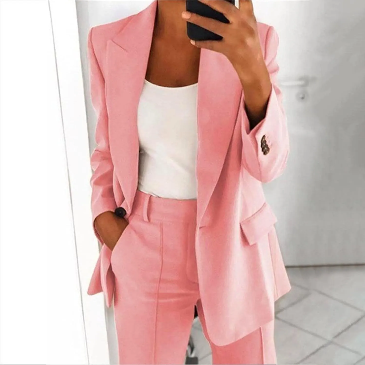 Business Casual Suits Women 2 Piece Work Outfits Business Casual Clothes Sets Suits for Work Professional Blazer Sets