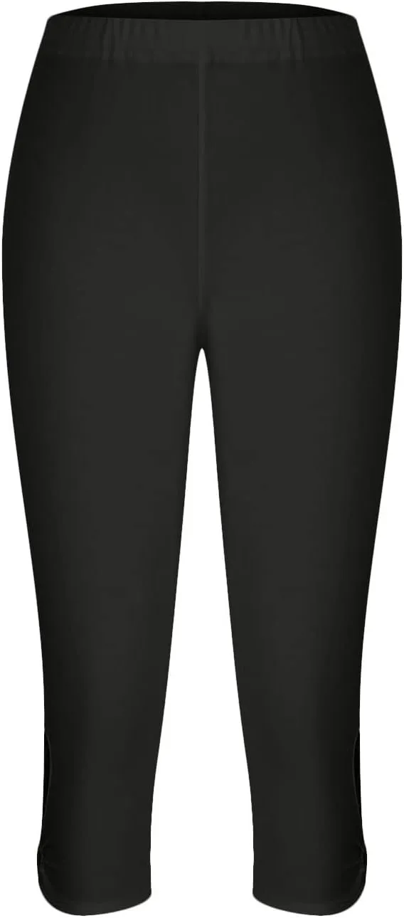 Capri Leggings for Women Tummy Control High Waisted Yoga Pants Comfy Stretchy Leggings Summer Plus Size Workout Pants