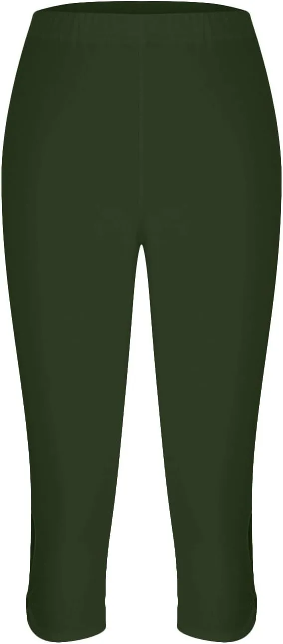 Capri Leggings for Women Tummy Control High Waisted Yoga Pants Comfy Stretchy Leggings Summer Plus Size Workout Pants