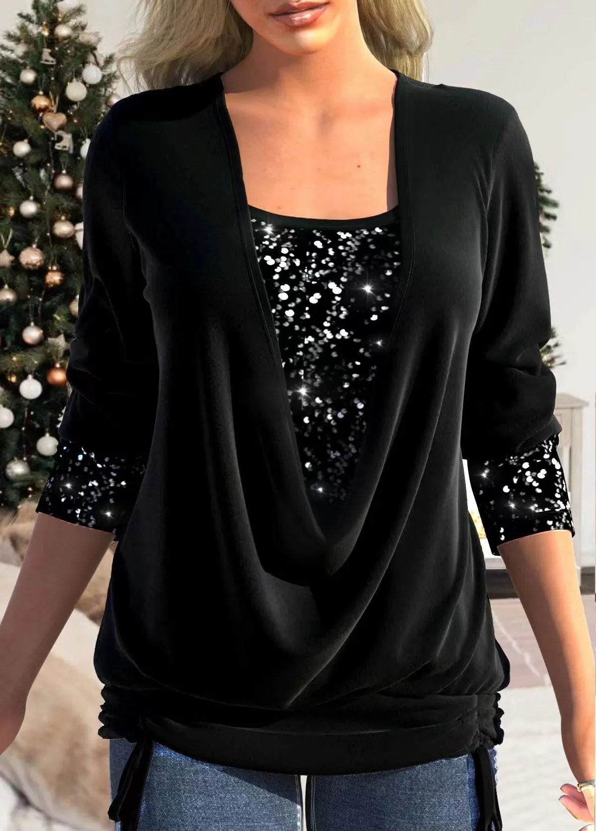 Cassandra  Draped Layered Top