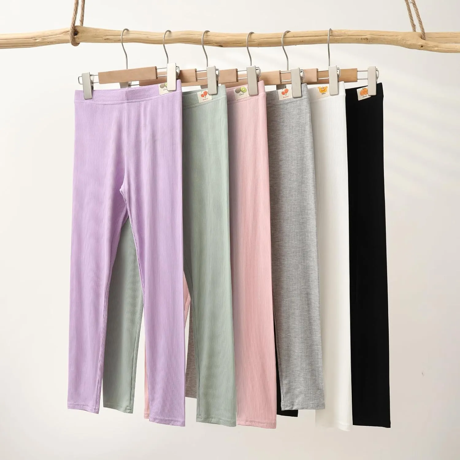 Chicuo 6 Pack Leggings for Girls Soft Comfortable Leggings for Kids Full Length Stretchy Toddler Pants