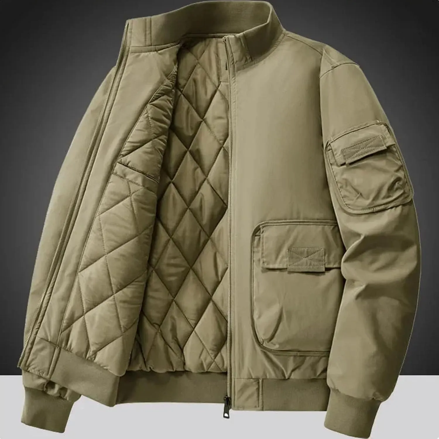 Cotton Padded Motorcycle Bomber Jackets Winter Men Retro Pilot Military Coat Casual Baseball Jackets