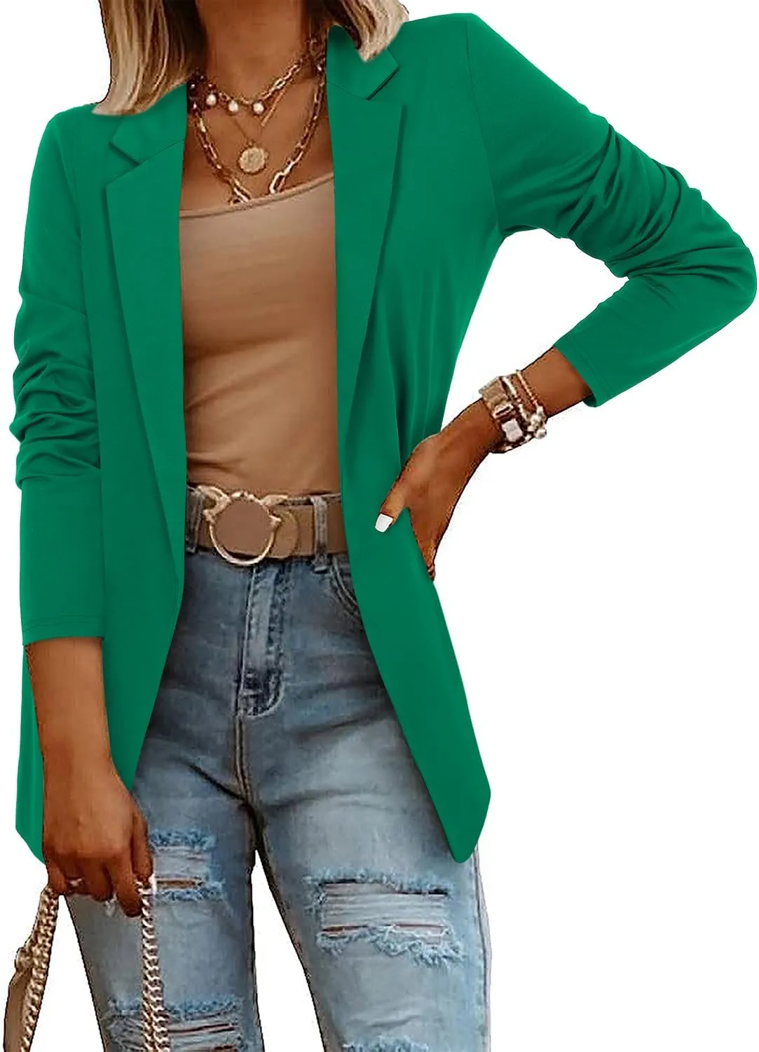 CRAZY GRID Women Casual Blazer Fashion Lightweight with Lined Professional Work Office Suit Jacket