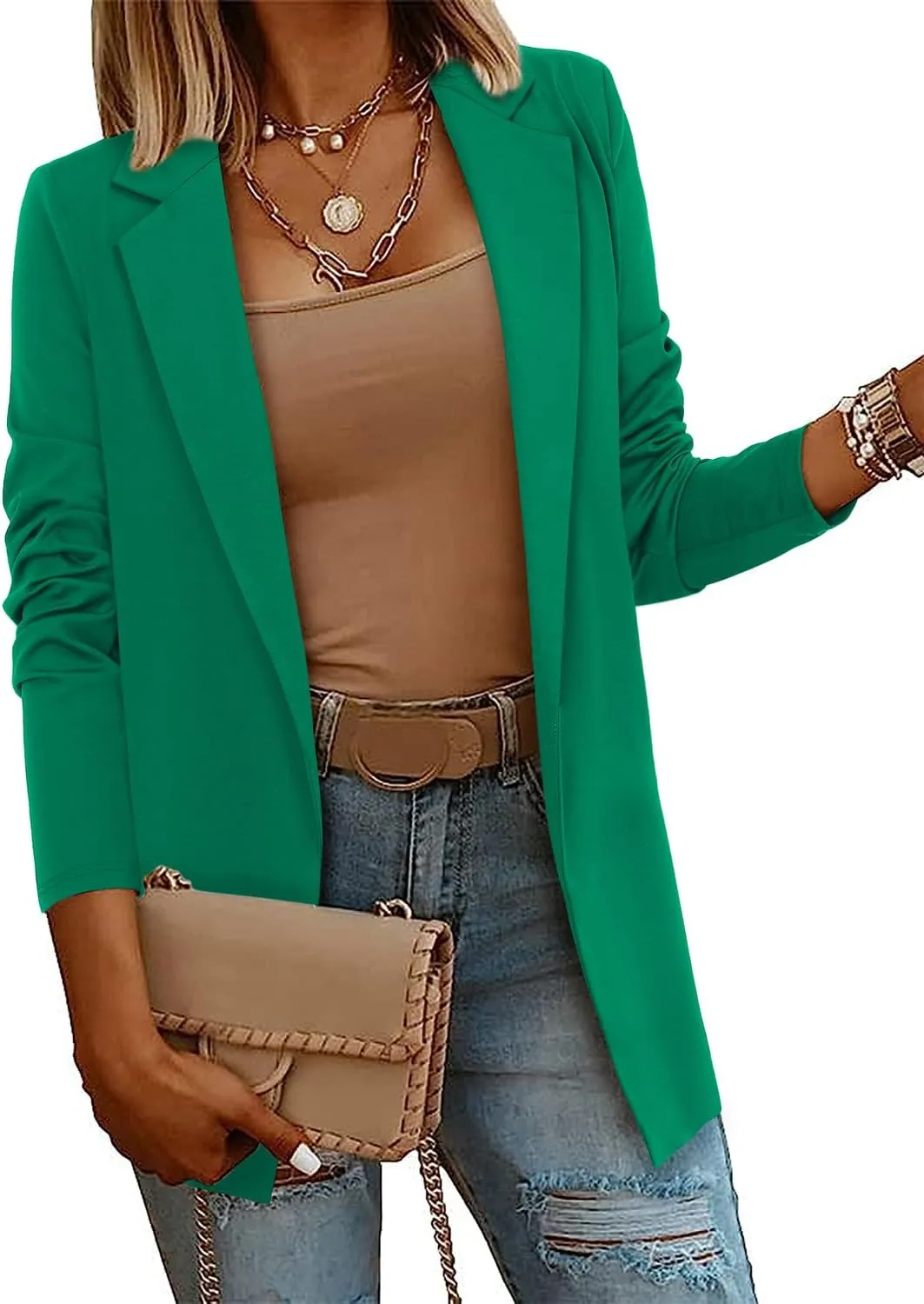 CRAZY GRID Women Casual Blazer Fashion Lightweight with Lined Professional Work Office Suit Jacket