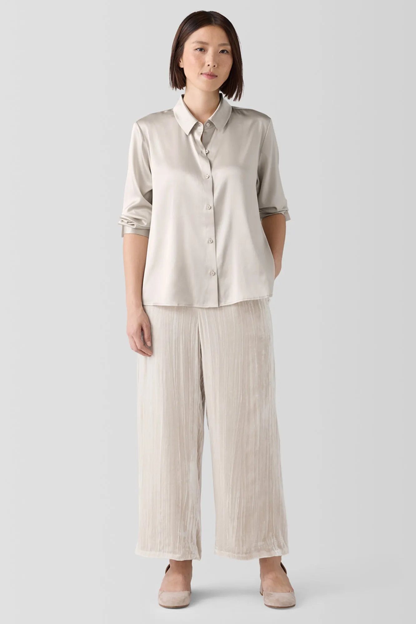 Crushed Velvet Wide-Leg Pant