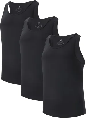DAVID ARCHY Men's Tank Top Undershirt Moisture-Wicking Quick-Dry T-Shirts Soft Silky Undershirts Tank Shirt for Men 3 Pack