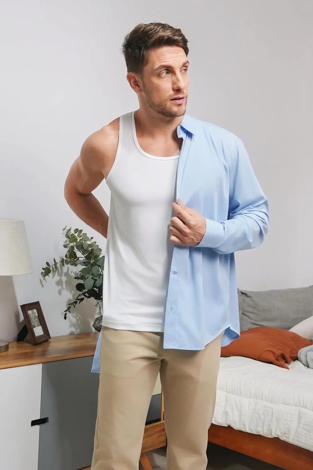 DAVID ARCHY Men's Tank Top Undershirt Moisture-Wicking Quick-Dry T-Shirts Soft Silky Undershirts Tank Shirt for Men 3 Pack