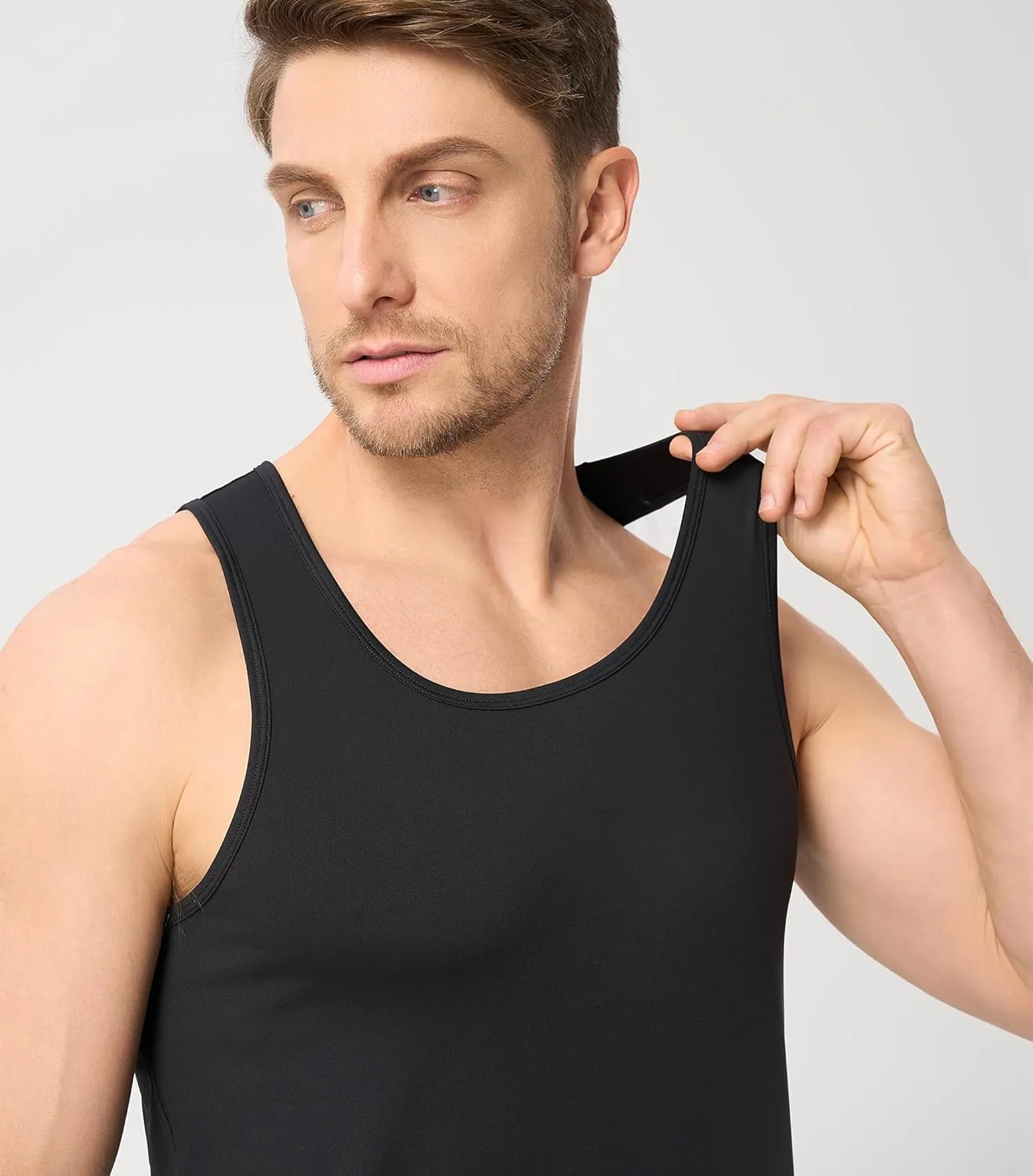 DAVID ARCHY Men's Tank Top Undershirt Moisture-Wicking Quick-Dry T-Shirts Soft Silky Undershirts Tank Shirt for Men 3 Pack