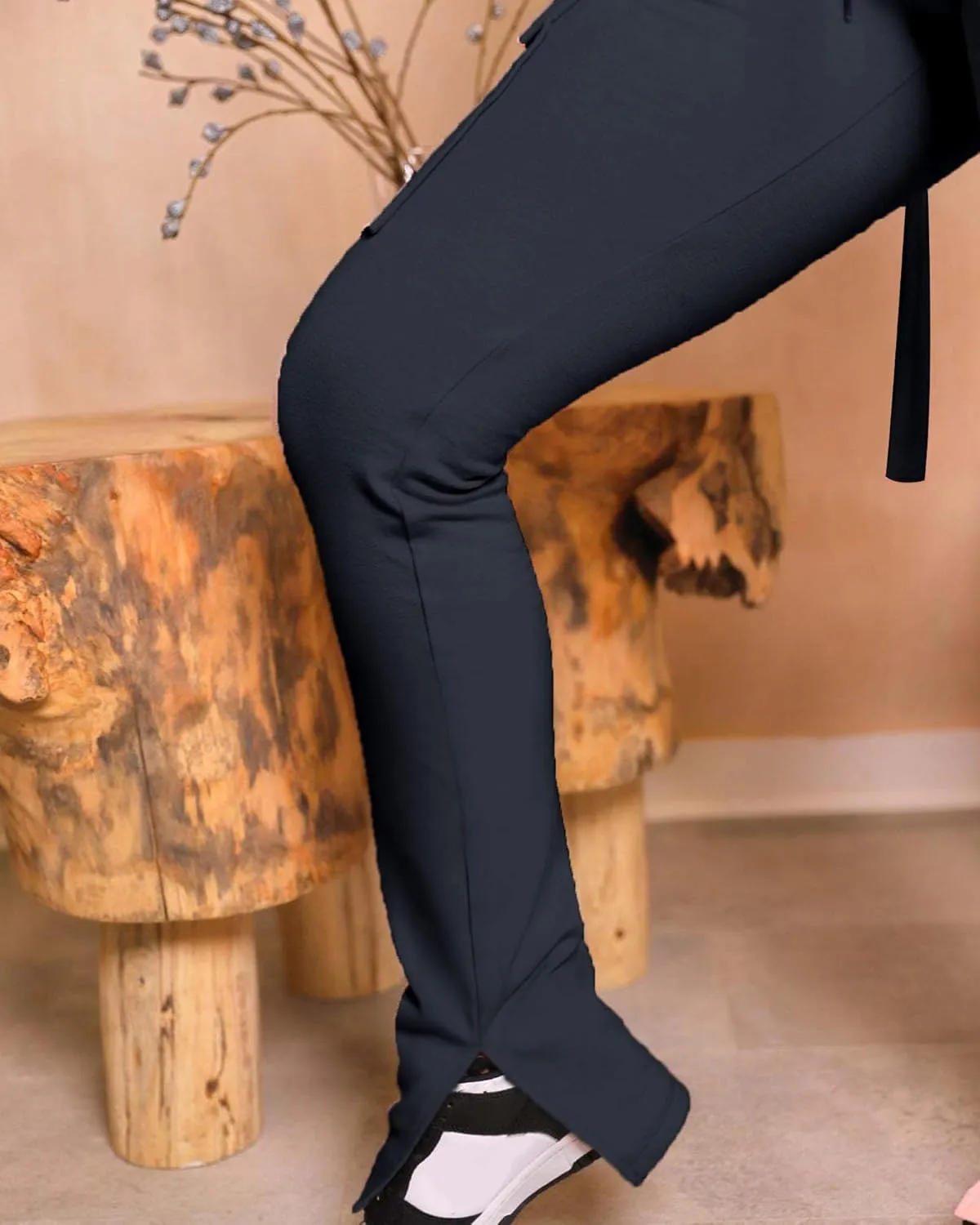 DINGANG Women'sDrawstring CargoSweatpants with Pockets, Stretchy Casual Joggers Lounge Leggings