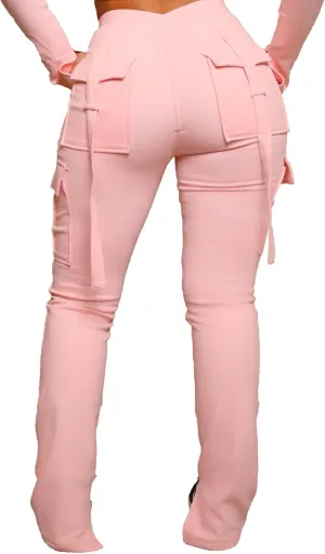 DINGANG Women'sDrawstring CargoSweatpants with Pockets, Stretchy Casual Joggers Lounge Leggings