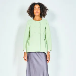 Double-breasted jacket with pleated details wholesale