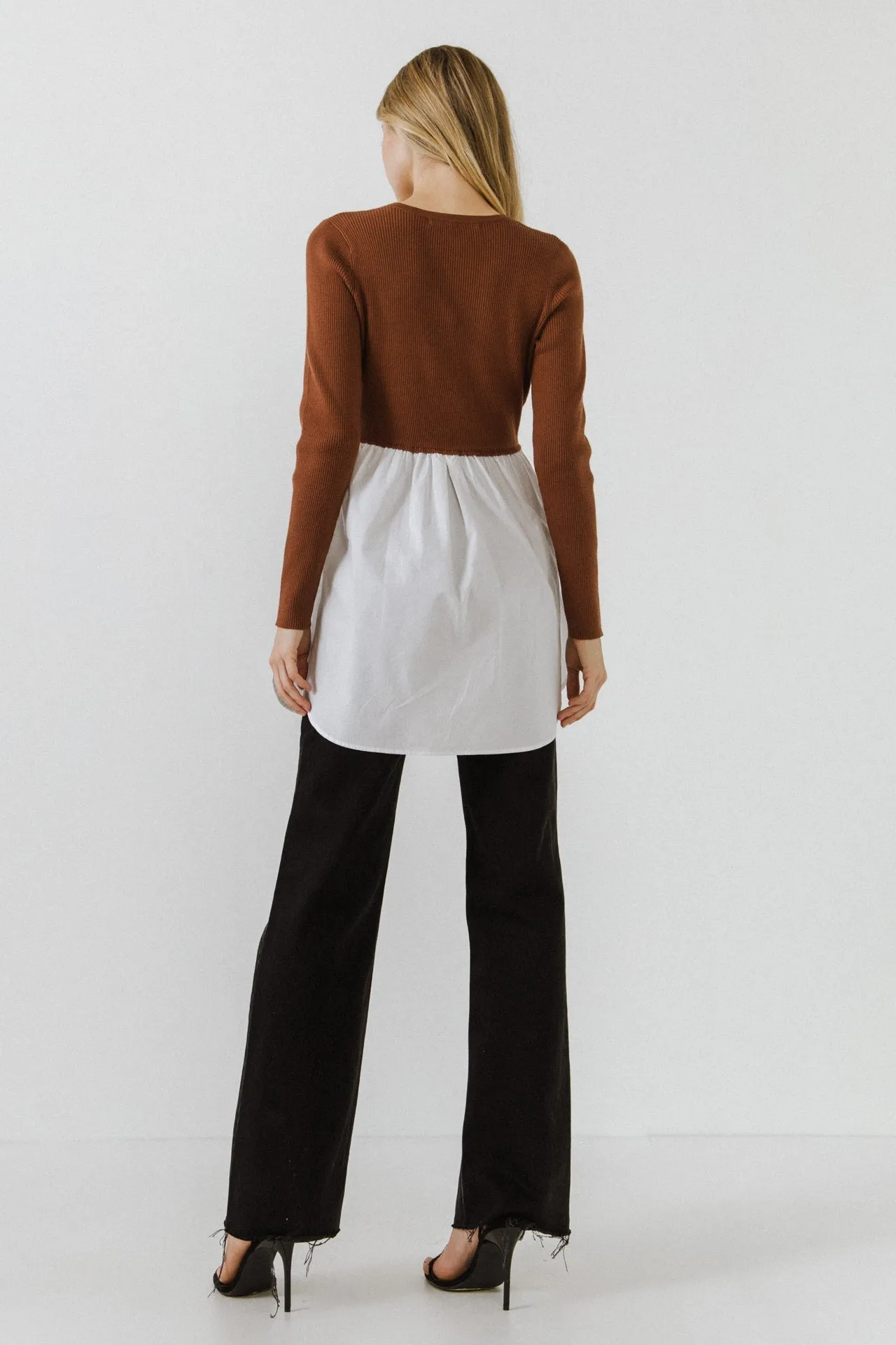 English Factory - Shirt Detail Knit Top
