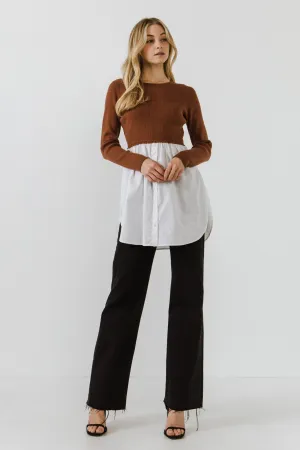 English Factory - Shirt Detail Knit Top