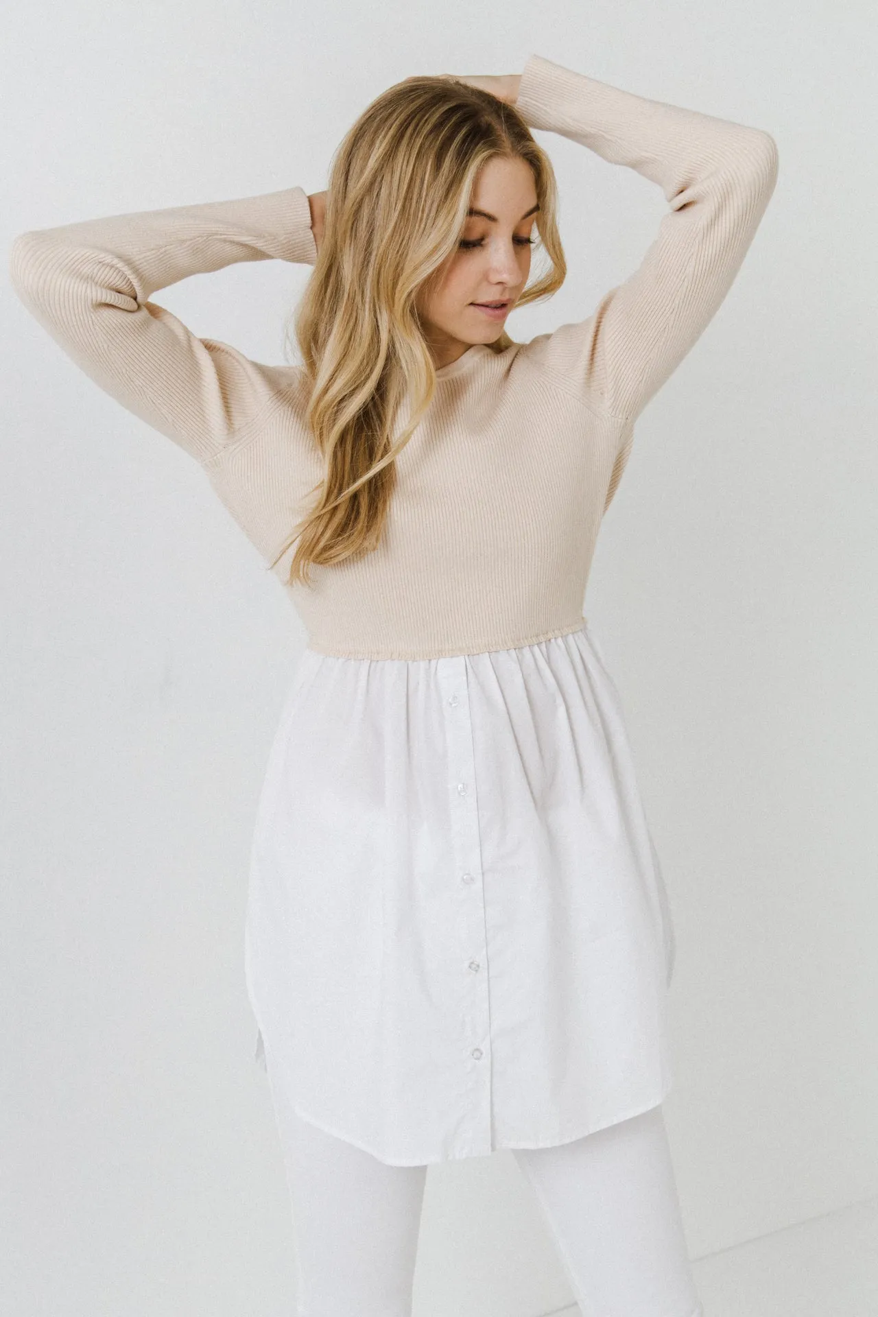 English Factory - Shirt Detail Knit Top