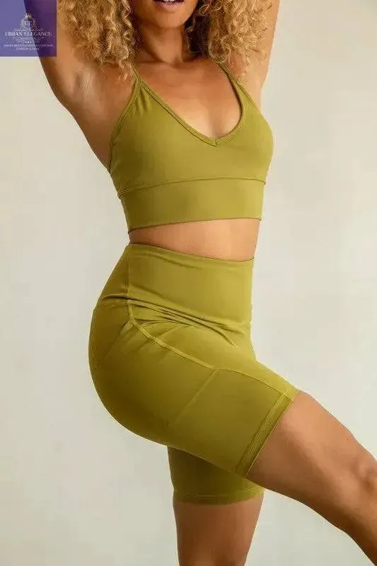 Fall Women's Activewear Biker Short Set - Stylish