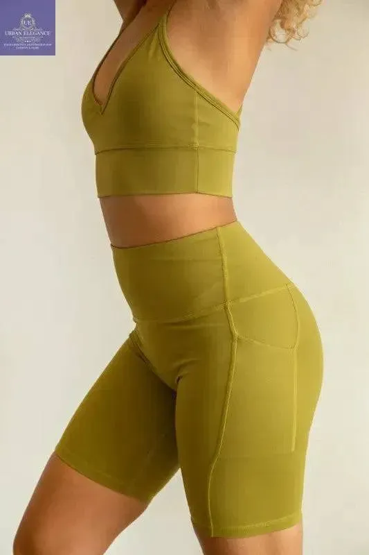 Fall Women's Activewear Biker Short Set - Stylish