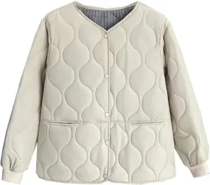 Fall/Winter Thin Solid Color Cotton-Padded Parka Women's Warm Coat