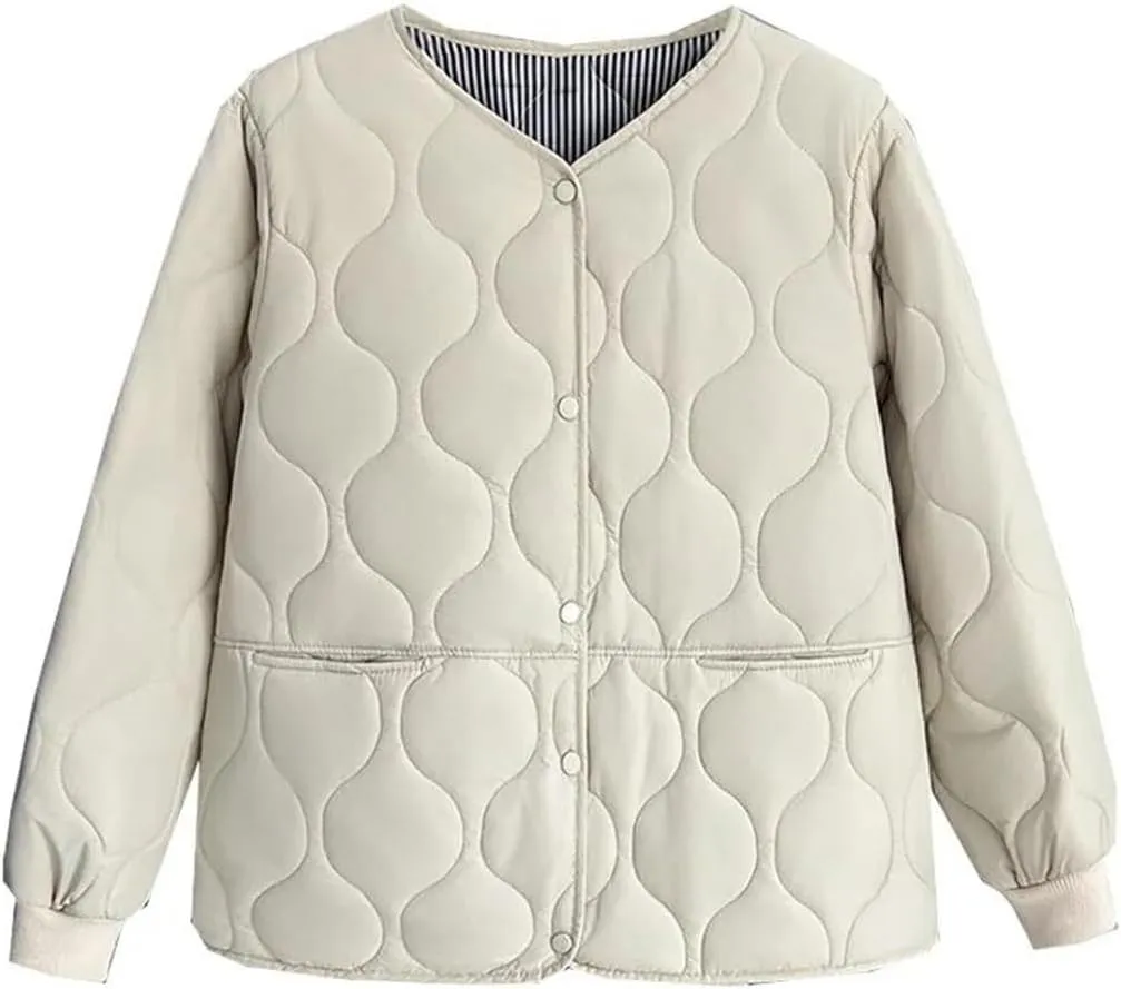 Fall/Winter Thin Solid Color Cotton-Padded Parka Women's Warm Coat