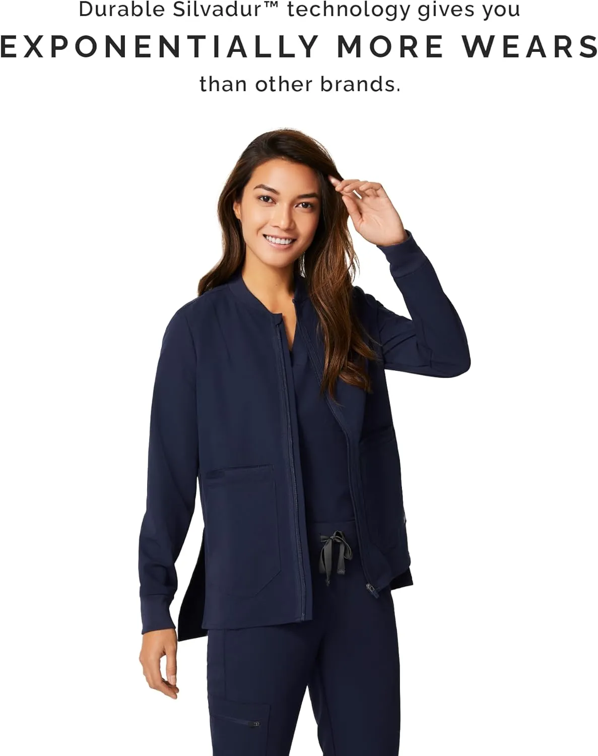 FIGS Bellery Scrub Jacket for Women  7 Pockets, Bomber-Inspired Fit, Ribbed Collar, 4-Way Stretch Womens Scrub Jacket