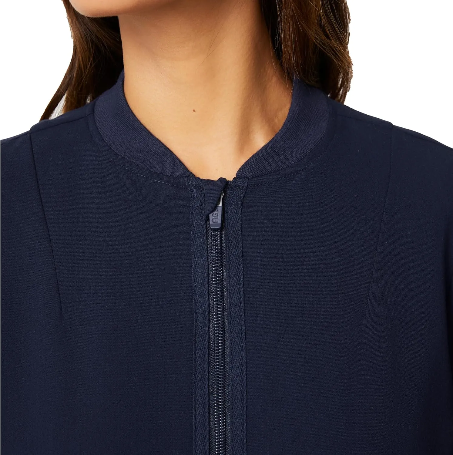 FIGS Bellery Scrub Jacket for Women  7 Pockets, Bomber-Inspired Fit, Ribbed Collar, 4-Way Stretch Womens Scrub Jacket