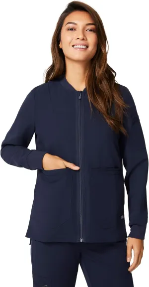 FIGS Bellery Scrub Jacket for Women  7 Pockets, Bomber-Inspired Fit, Ribbed Collar, 4-Way Stretch Womens Scrub Jacket