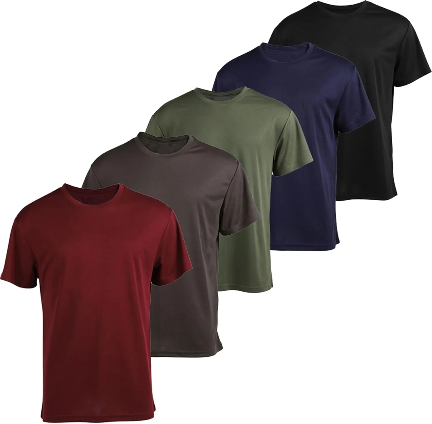 Gary Com 5 Pack Men's Short Sleeve Tees Quick Dry UV Protection Tops Workout Gym&Cycling Athletic T-Shirt for Man