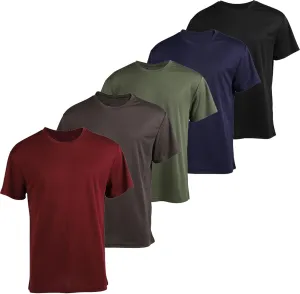 Gary Com 5 Pack Men's Short Sleeve Tees Quick Dry UV Protection Tops Workout Gym&Cycling Athletic T-Shirt for Man