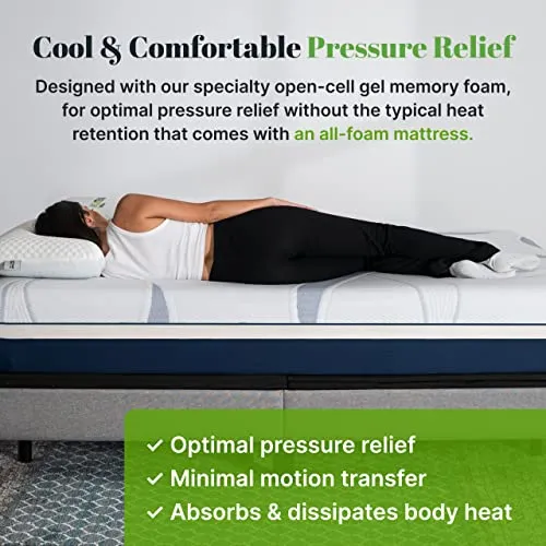GhostBed Adjustable Bed Frame Power Base with Ultimate Cool Gel Memory Foam Mattress Bundle - Electric Bed Base with Lumbar Support - Zero Gravity and Massage Settings - Twin XL