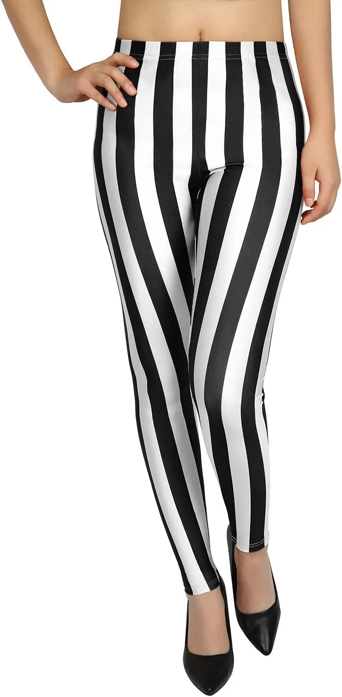 HDE Womens Funny Printed Leggings Digital Print Footless Stretchy Tights