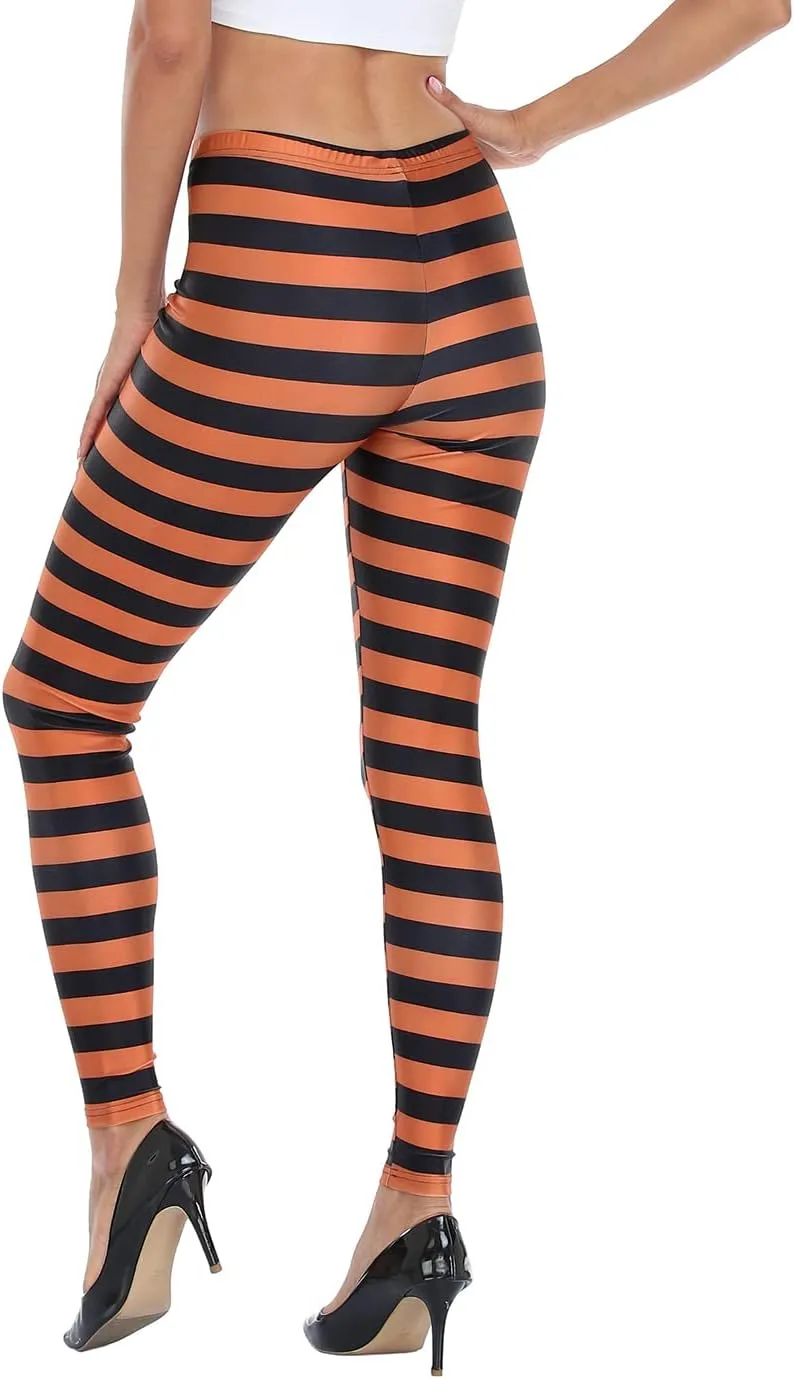 HDE Womens Funny Printed Leggings Digital Print Footless Stretchy Tights