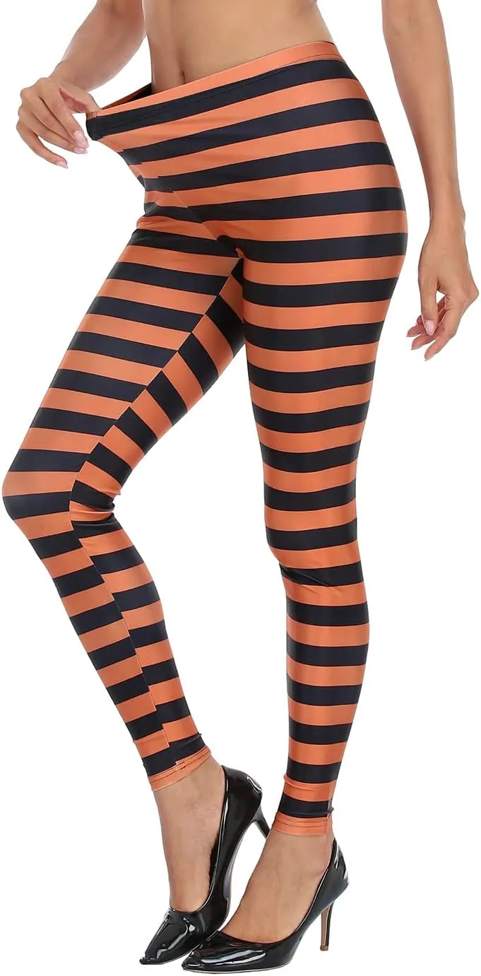 HDE Womens Funny Printed Leggings Digital Print Footless Stretchy Tights