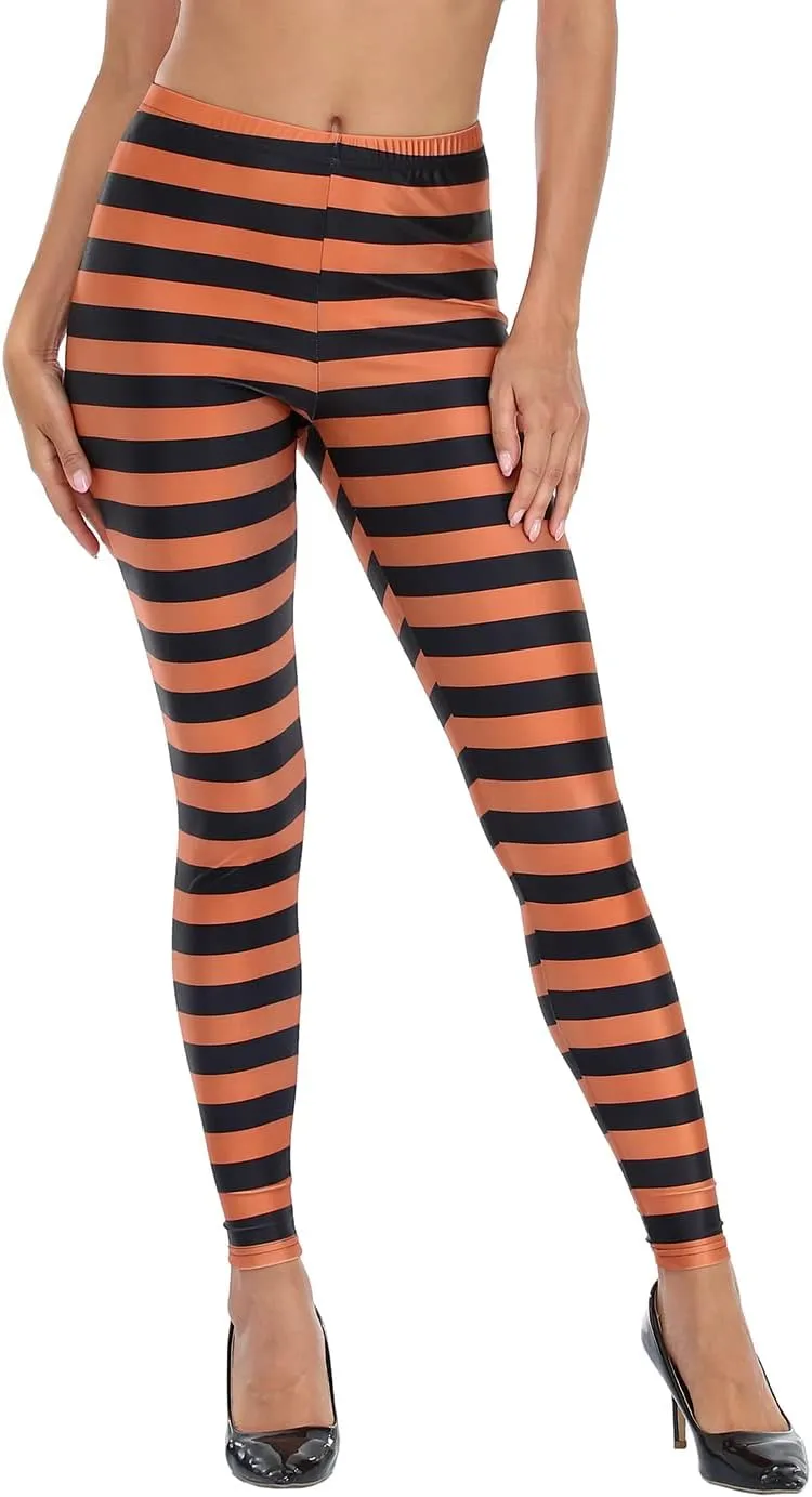 HDE Womens Funny Printed Leggings Digital Print Footless Stretchy Tights