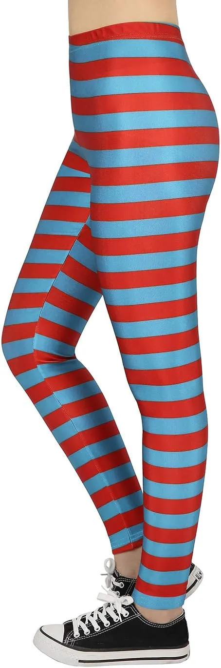 HDE Womens Funny Printed Leggings Digital Print Footless Stretchy Tights