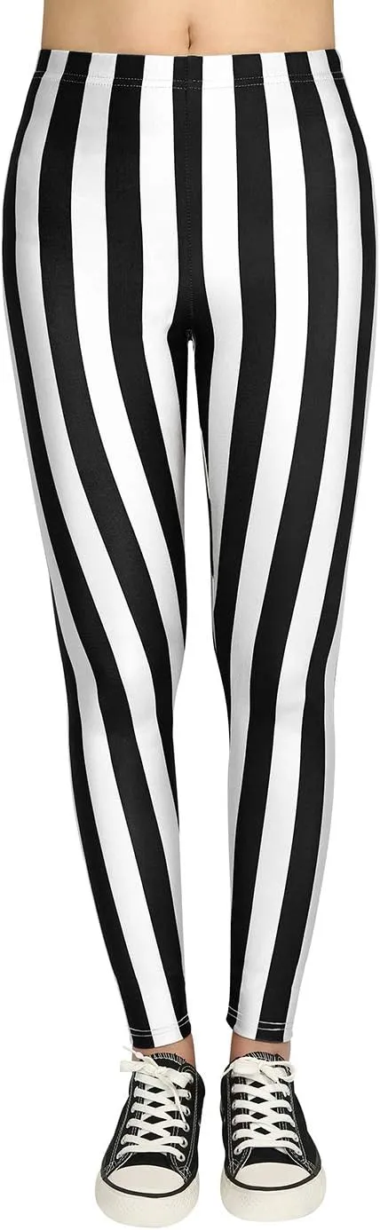 HDE Womens Funny Printed Leggings Digital Print Footless Stretchy Tights