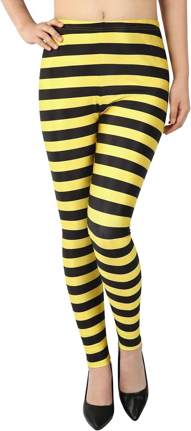 HDE Womens Funny Printed Leggings Digital Print Footless Stretchy Tights